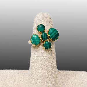 Scream Green Dot Set Malachite Cluster Ring