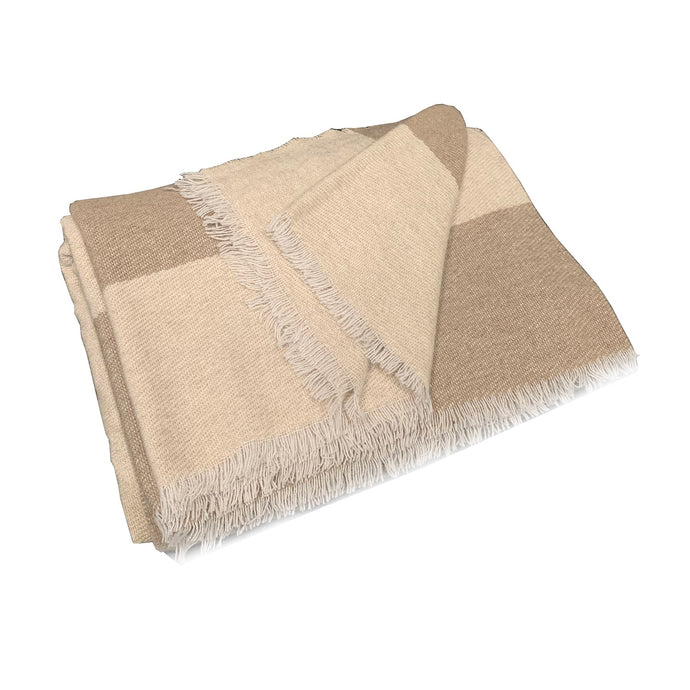 Line Oatmeal and Beige Cashmere Throw