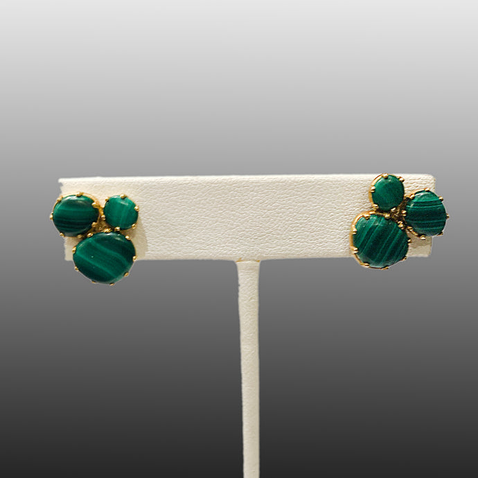 Scream Green Claw Cluster Malachite Studs