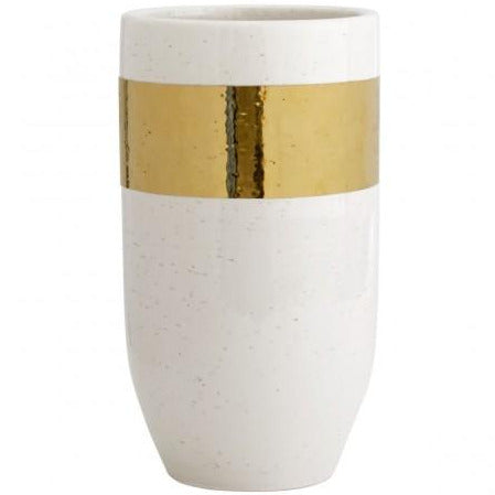 Gold Banded Ceramic Vase