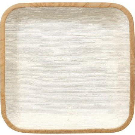 Linen Wood Square Desk Tray