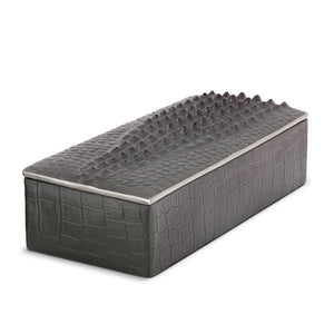 Grey Crocodile Rectangular Porcelain Box