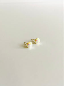 Stud Earrings - White Disco Studs