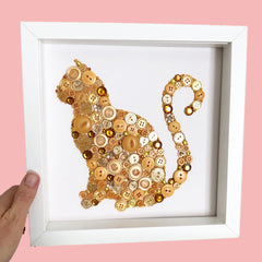 Button art ginger cat