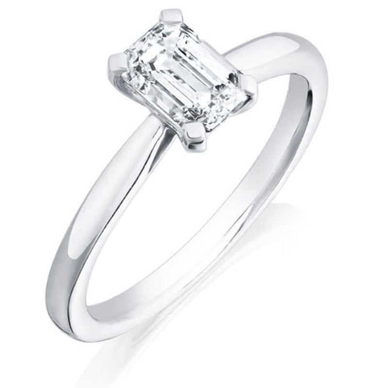 Burrells Platinum 1.80ct GSI1 Certified Emerald Cut Diamond Solitaire Ring