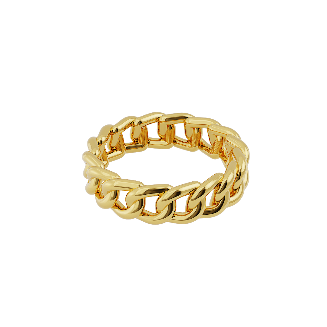 Gold Chain Ring - Cuban Link Ring - Gold Stacking Ring - Bold Ring - Gold Statement  Ring - Minimalist Ring - Dainty Ring - Gemstone Ring – FALA Jewelry