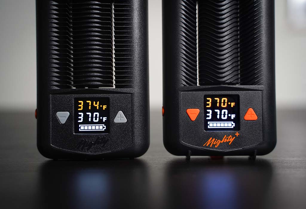 Mighty vs Mighty+ Dry Herb Vaporizer Screen Comparison