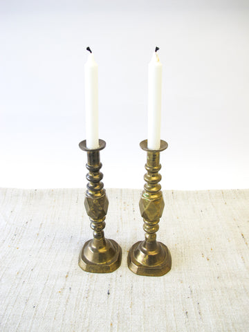 Set of 2 Two Etched Laquered Brass Wall Sconce Candle Holders - Made i –  Portland Revibe