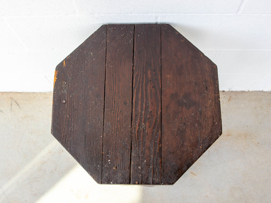 NEW - Geometric Hexagon Wood Side Table