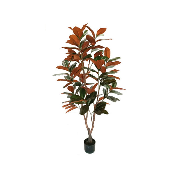 crown and birch 6' faux magnolia red green front