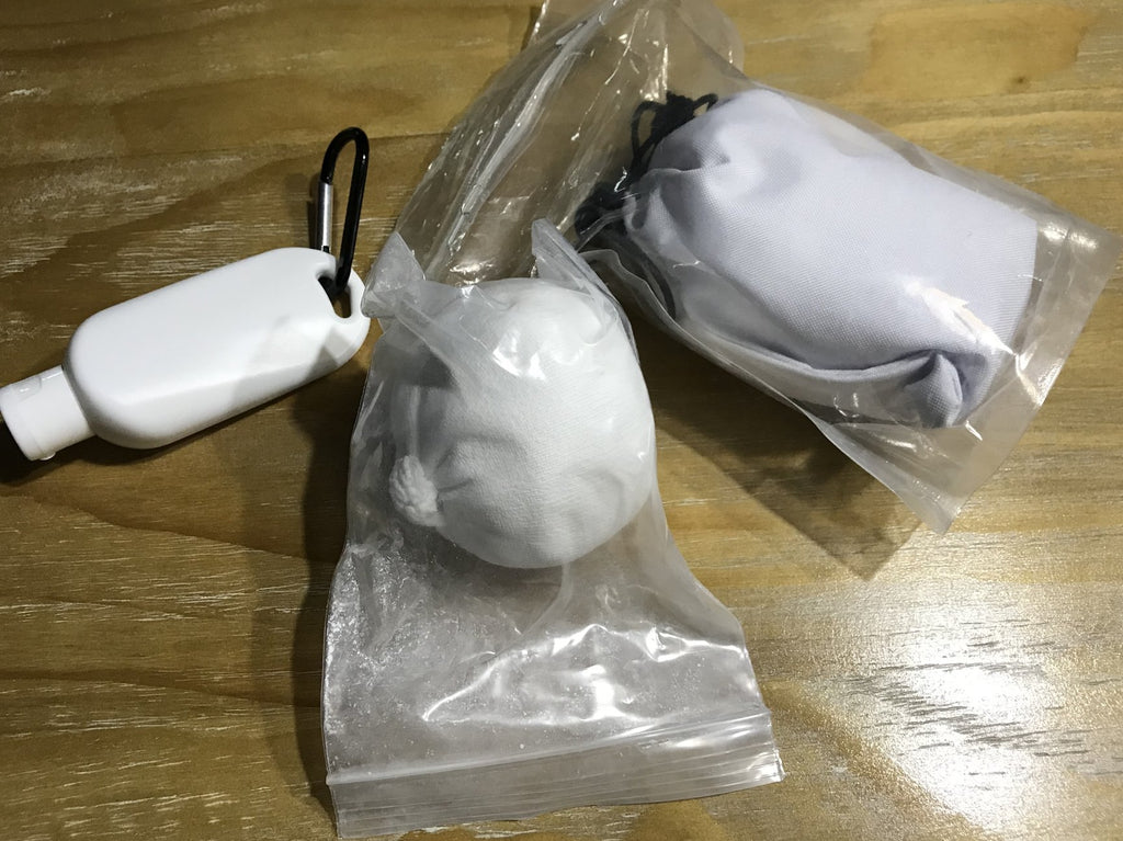 Chalk balls wrapped in plastic