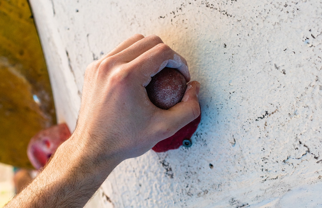 Hand with liquid chalk