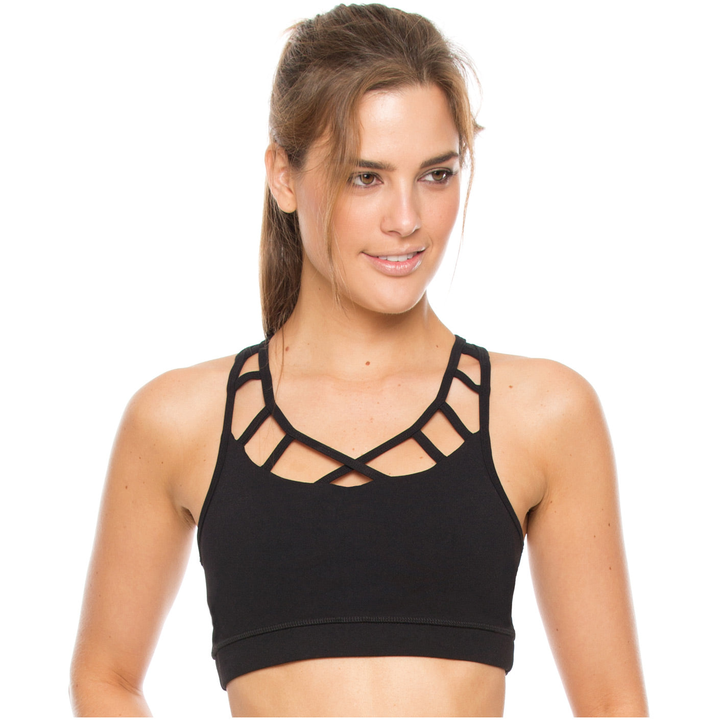 Womens High Impact Wireless Workout Crop Sports Bra - Flexmee US