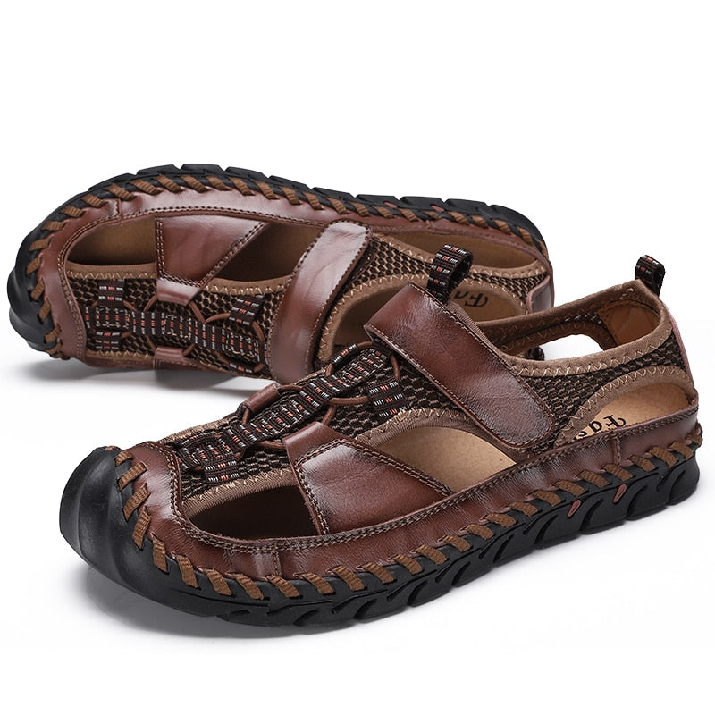2020 Summer Men's New Genuine Leather Big Size Sandals – Vipupon
