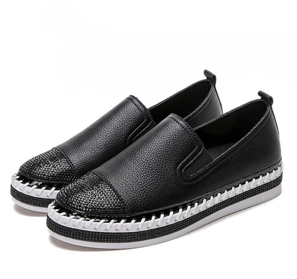 black and white loafers ladies