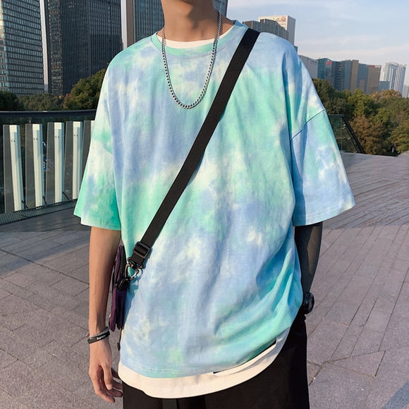 Hip Hop Tie Dye Men's Summer Oversized T shirts – Vipupon