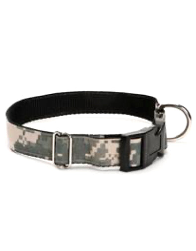 Shop for handmade custom pet dog and cat leashes, collars and tags made of military uniforms