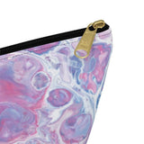 Premium Blue Pink Marble Print Make Up Bag And Accessory Pouch Bags Printify