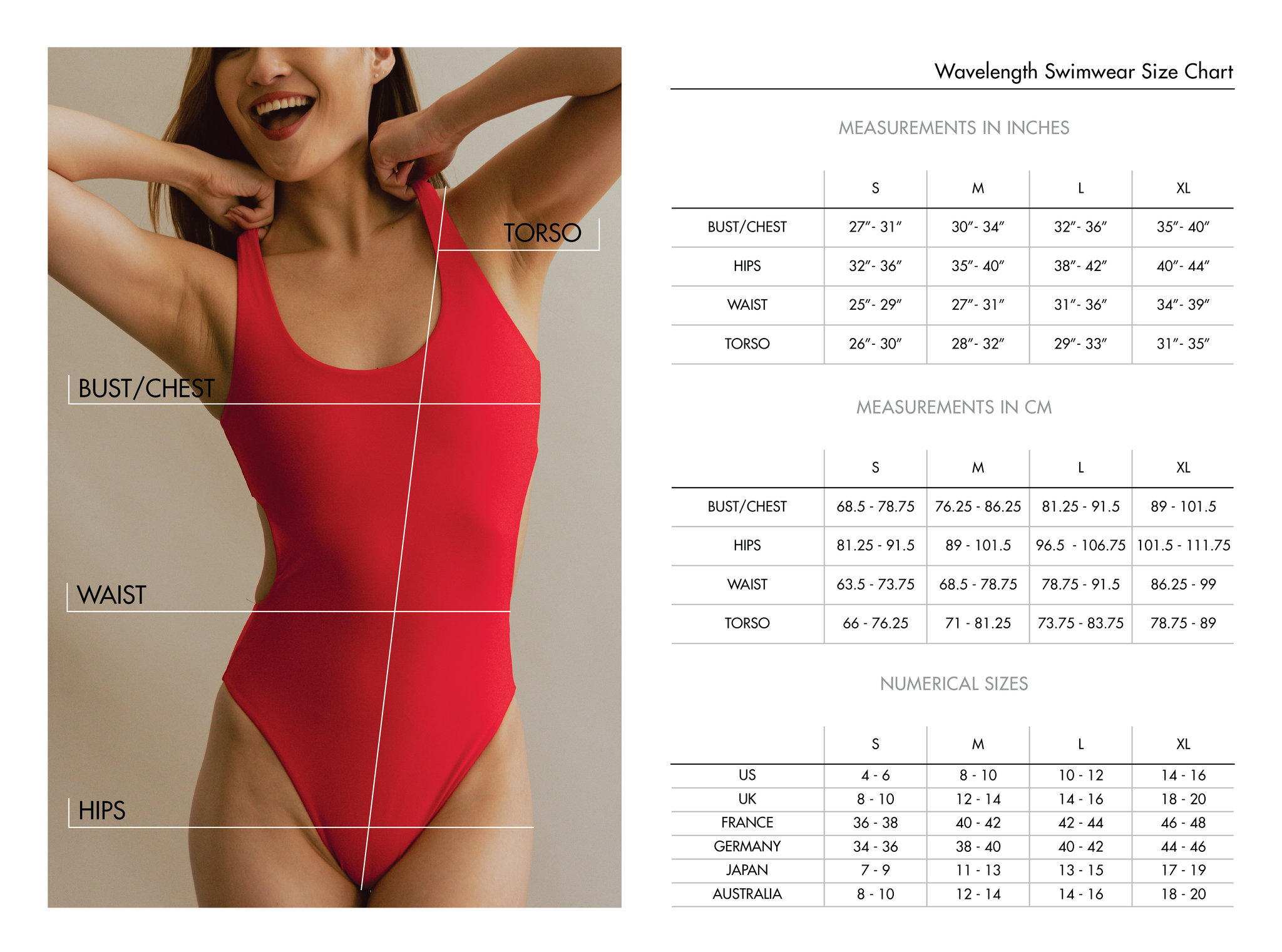 Size Chart  Wavelength Swimwear