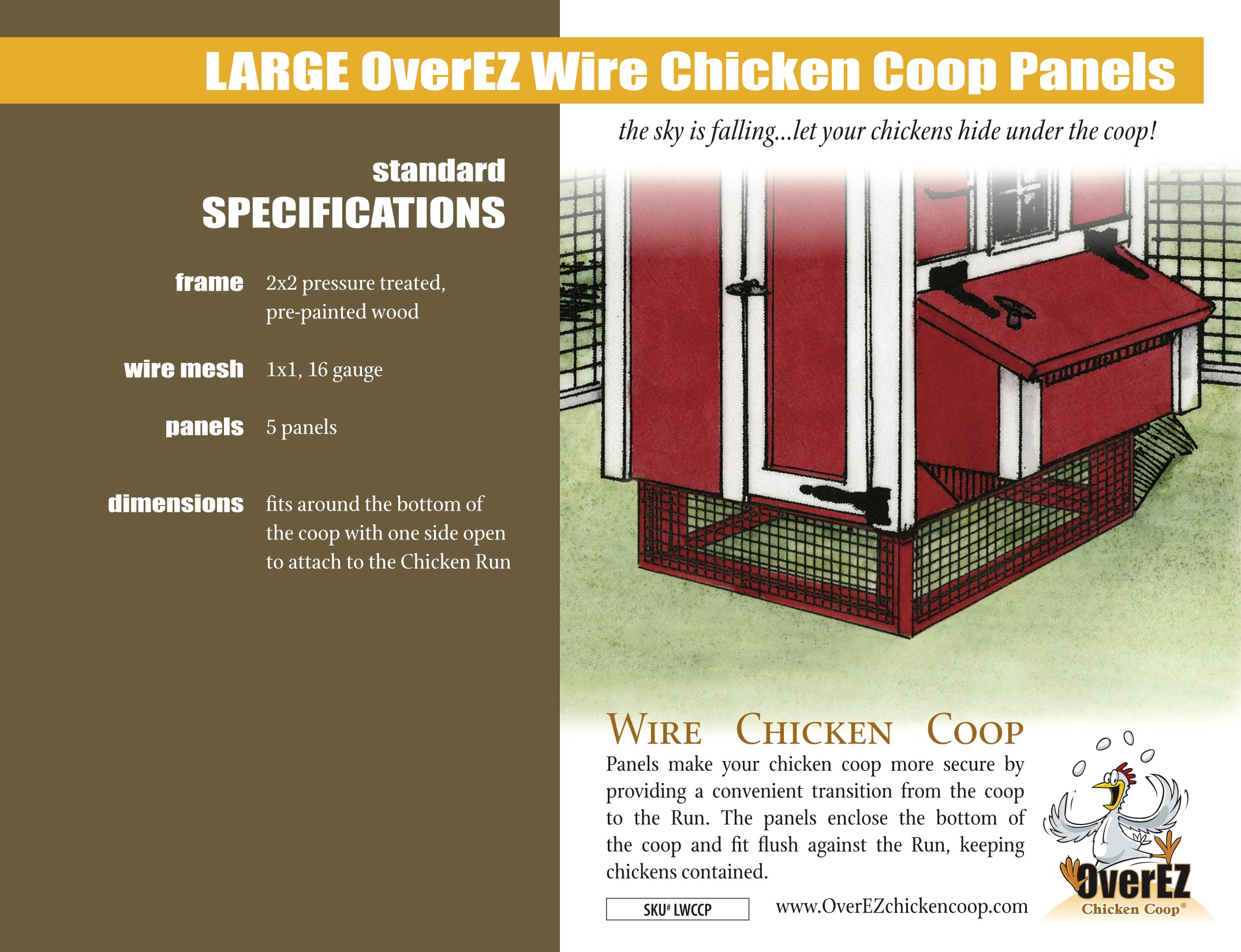 Large OverEZ Wire Chicken Coop Panels Spec Sheet