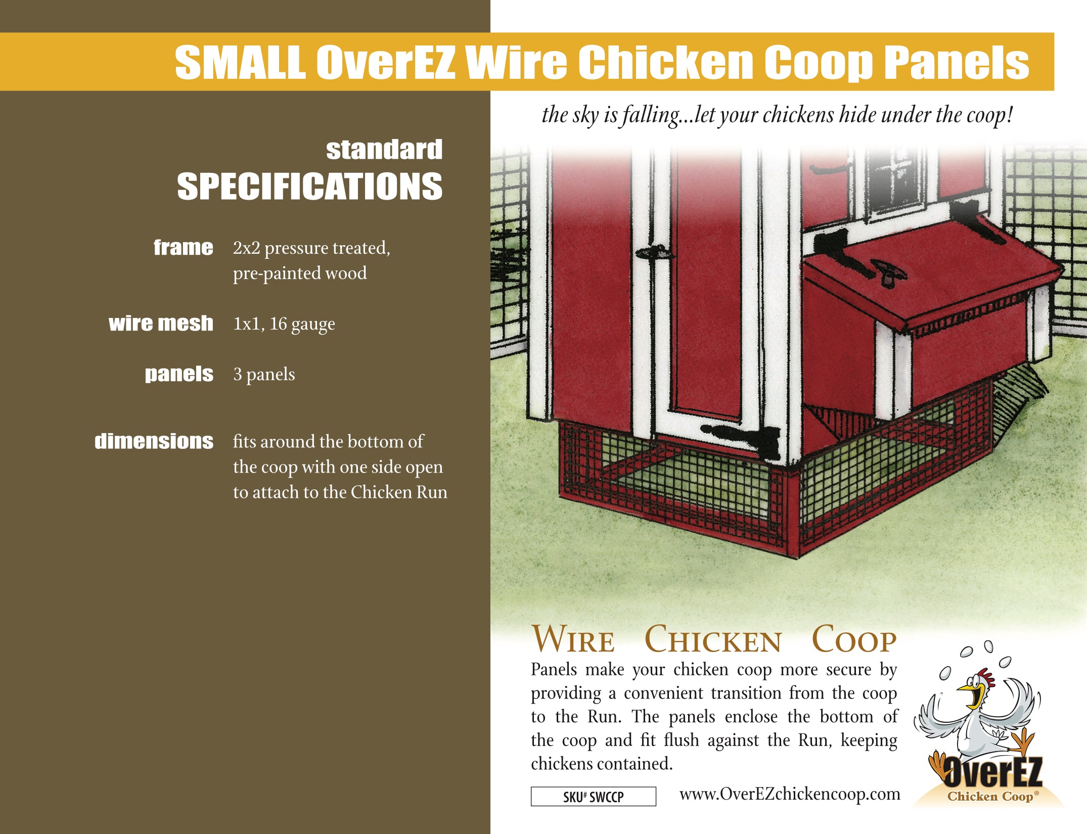Small OverEZ Wire Chicken Coop Panels Spec Sheet