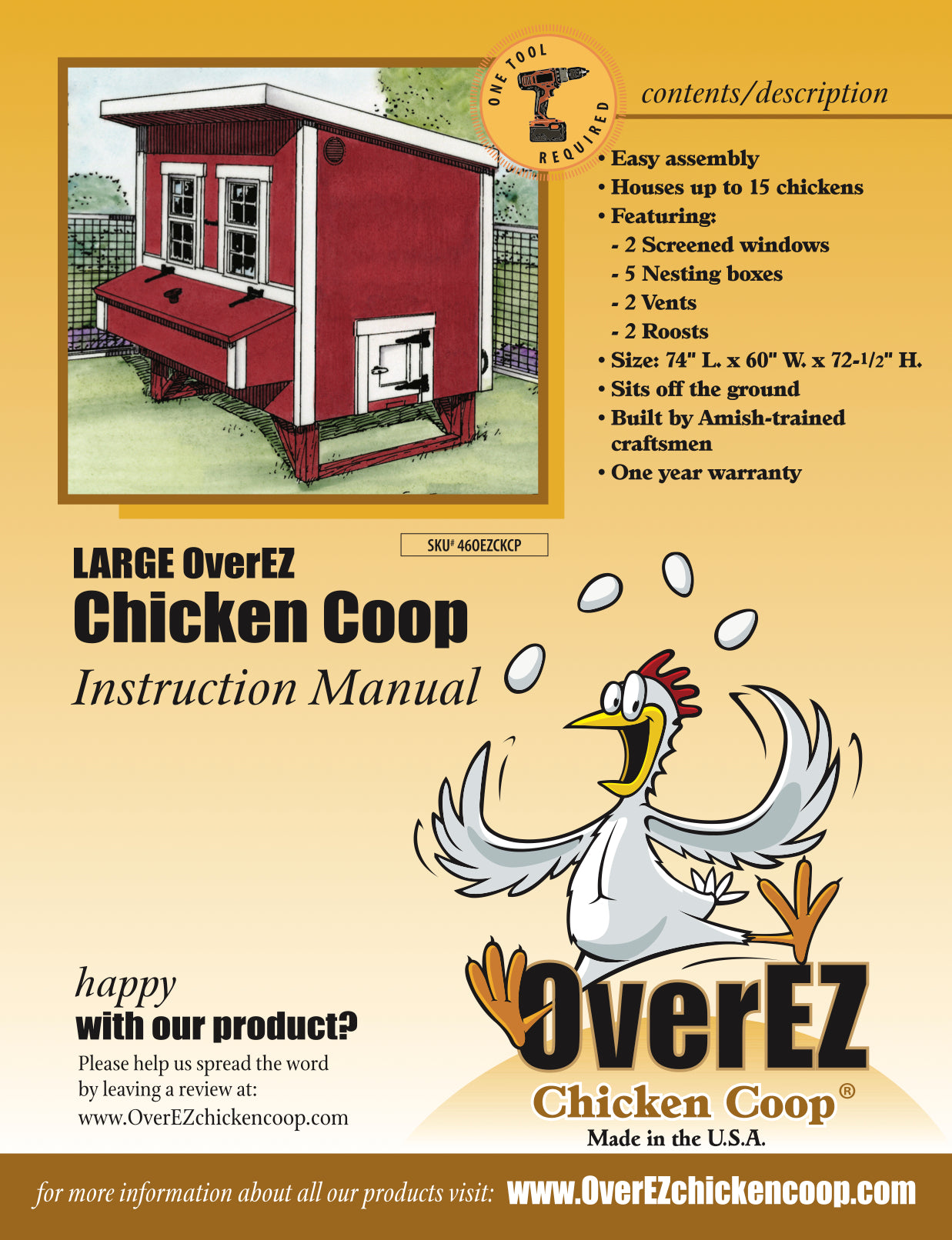 Large OverEZ Chicken Coop Instructions