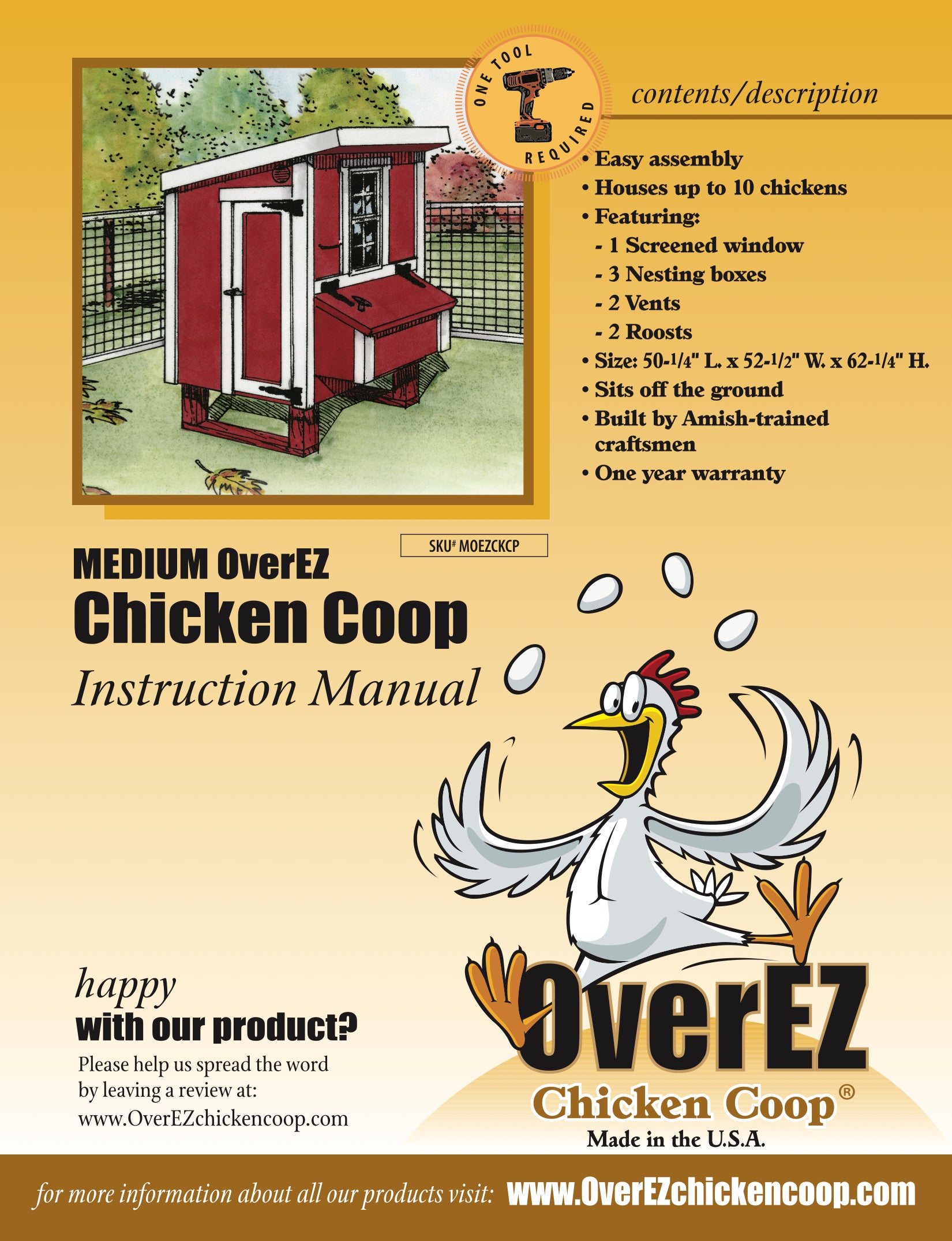 Medium OverEZ Wire Chicken Coop Instructions