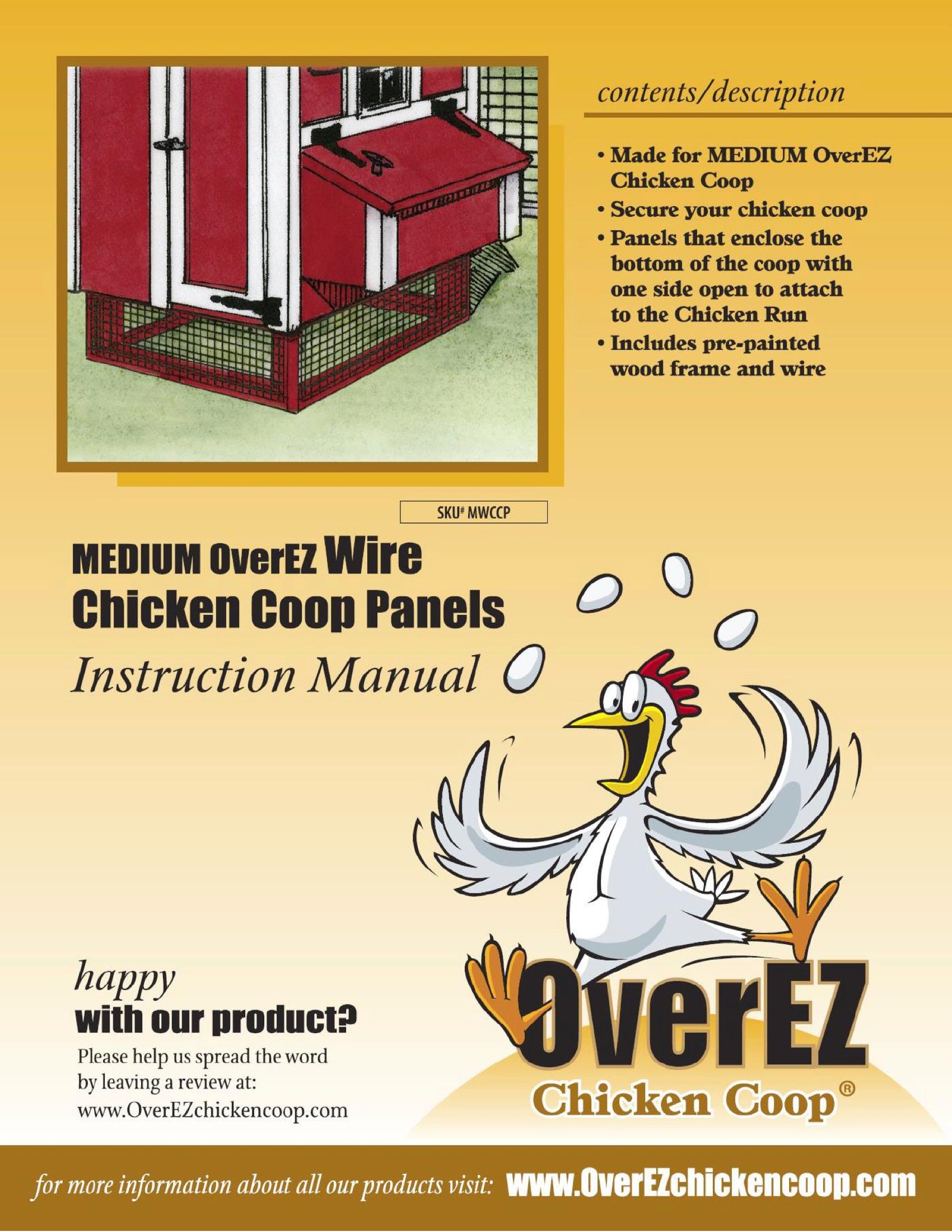 Medium OverEZ Wire Chicken Coop Panels Instructions