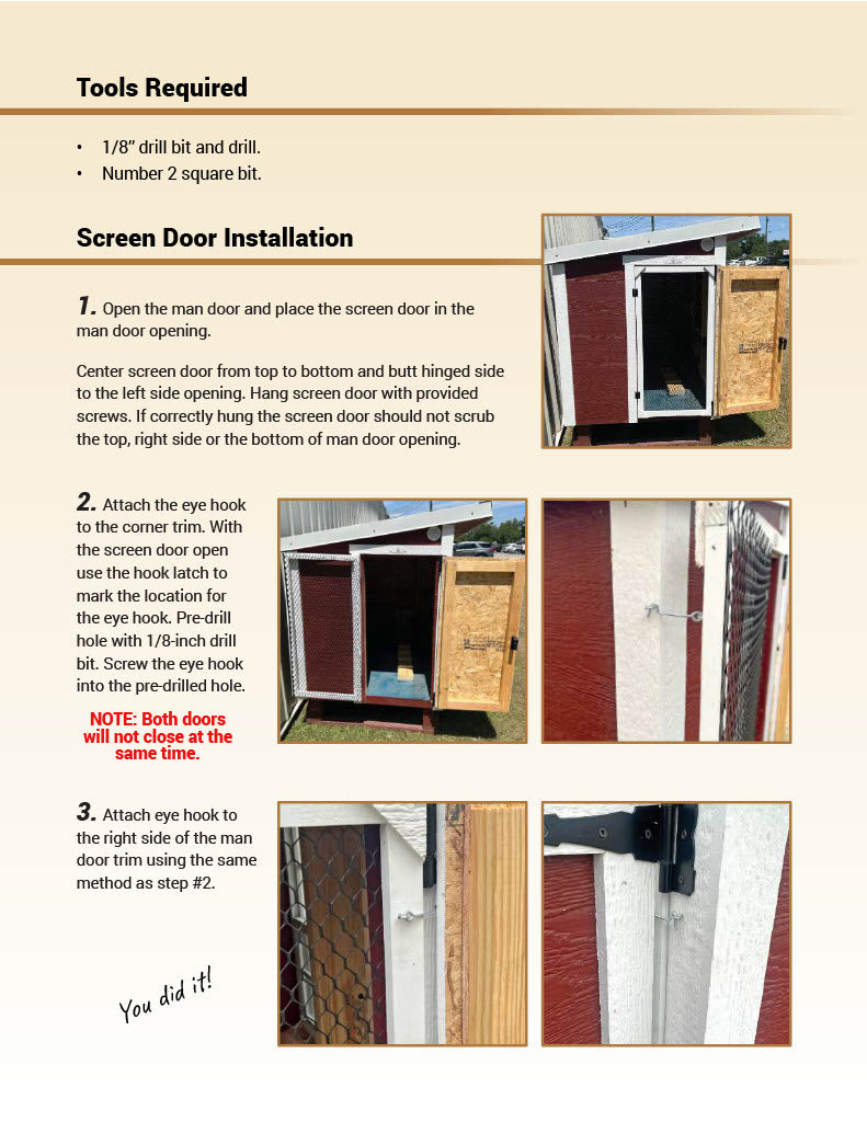 Chicken Coop Ventilation Door Instructions Page 2