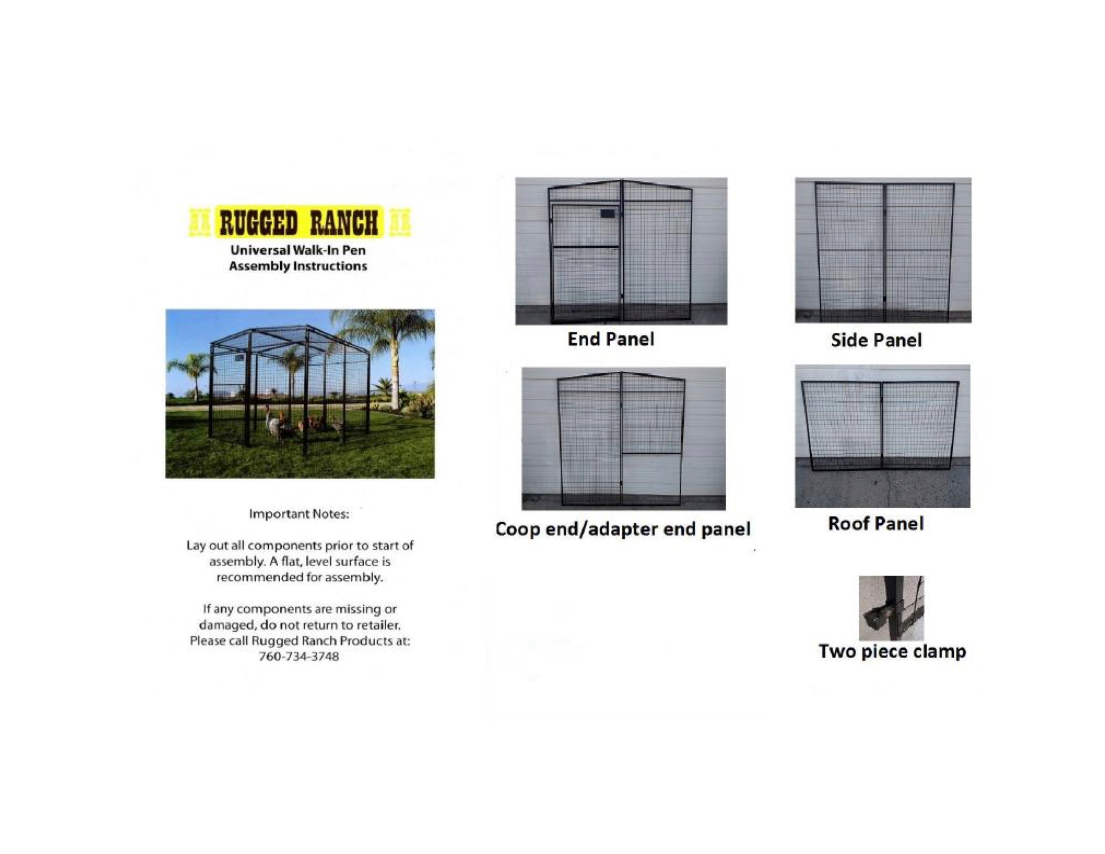 Rugged Ranch Chicken Run 6'6"x15'x6'3" Instructions 2