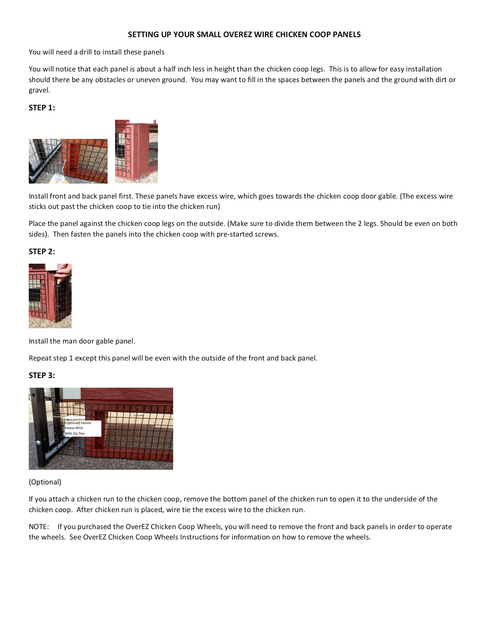 Small OverEZ Wire Chicken Coop Panels Instructions 2