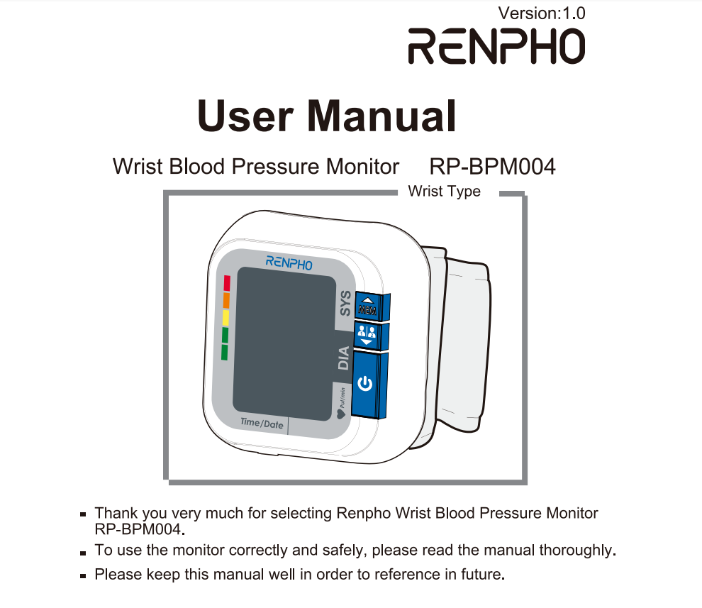 RENPHO, Blood Pressure Monitor