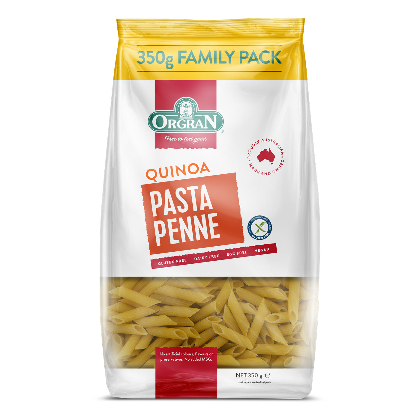 Orgran GF & Wheat Free Quinoa Penne Pasta 350g Family Pack – GF Pantry