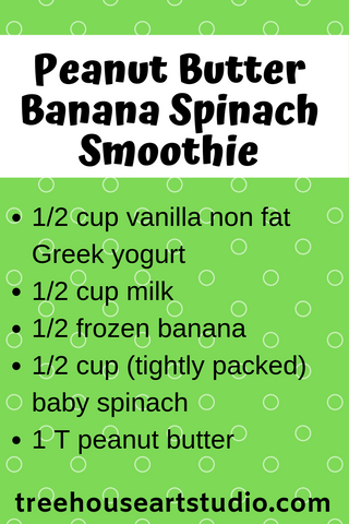 recipe for peanut butter banana spinach smoothie
