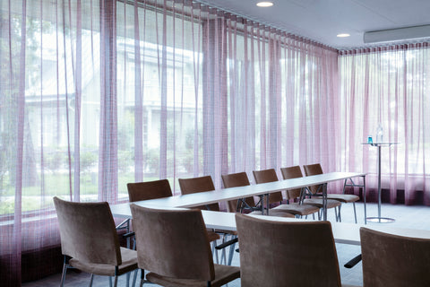 Studio Maria Löw is the proud supplier of curtains in voile for the beautiful new Hackholmsund Conference and Hotel