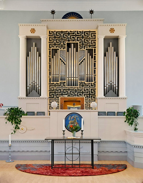 Altar rug custom-made for Anderas church by Maria Löw