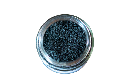 activated charcoal in the jar 