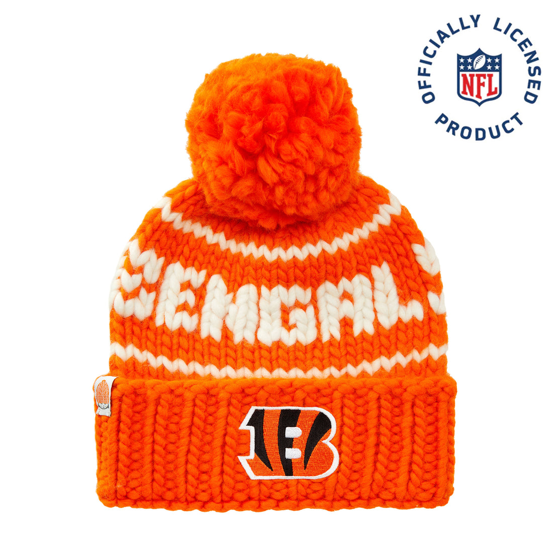 The Bengals NFL Beanie with Faux Fur Pom