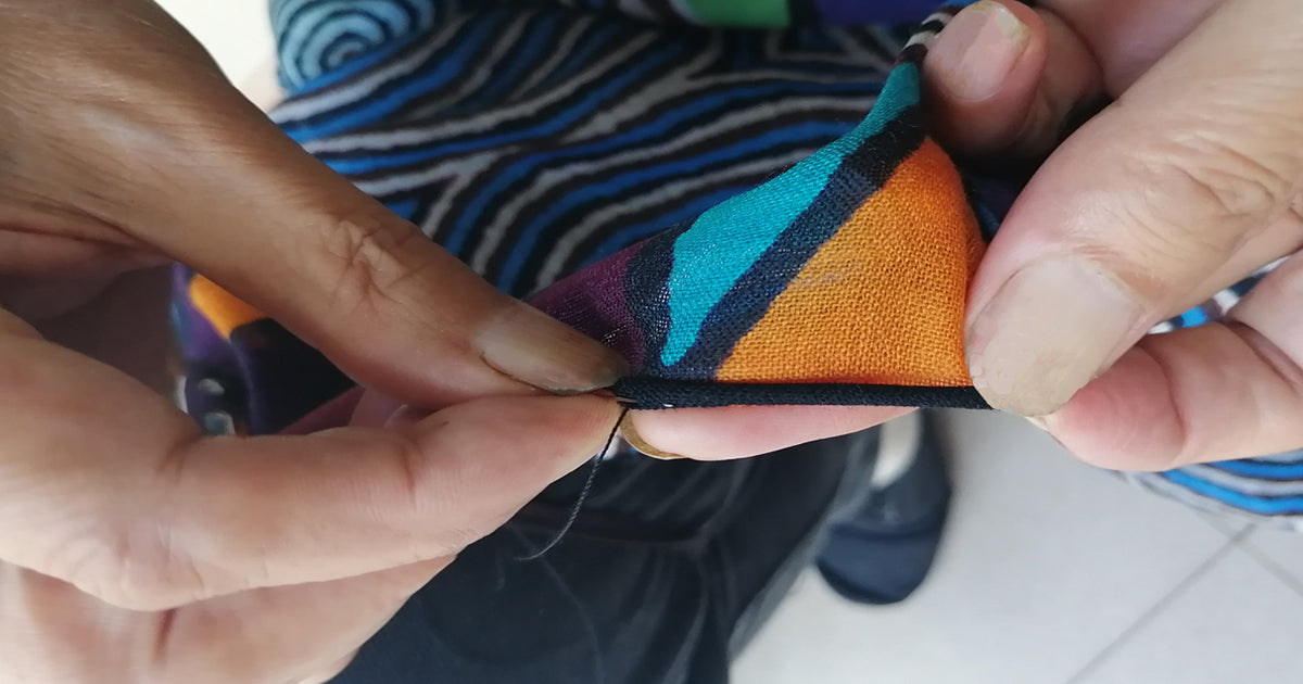 handmade artisan aboriginal art wool scarf australian fashion ethical brand