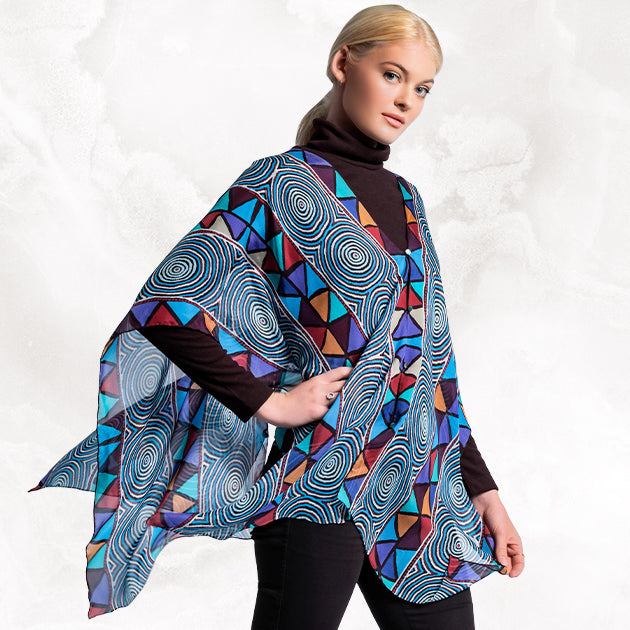 aboriginal art silk top ethical fashion handmade