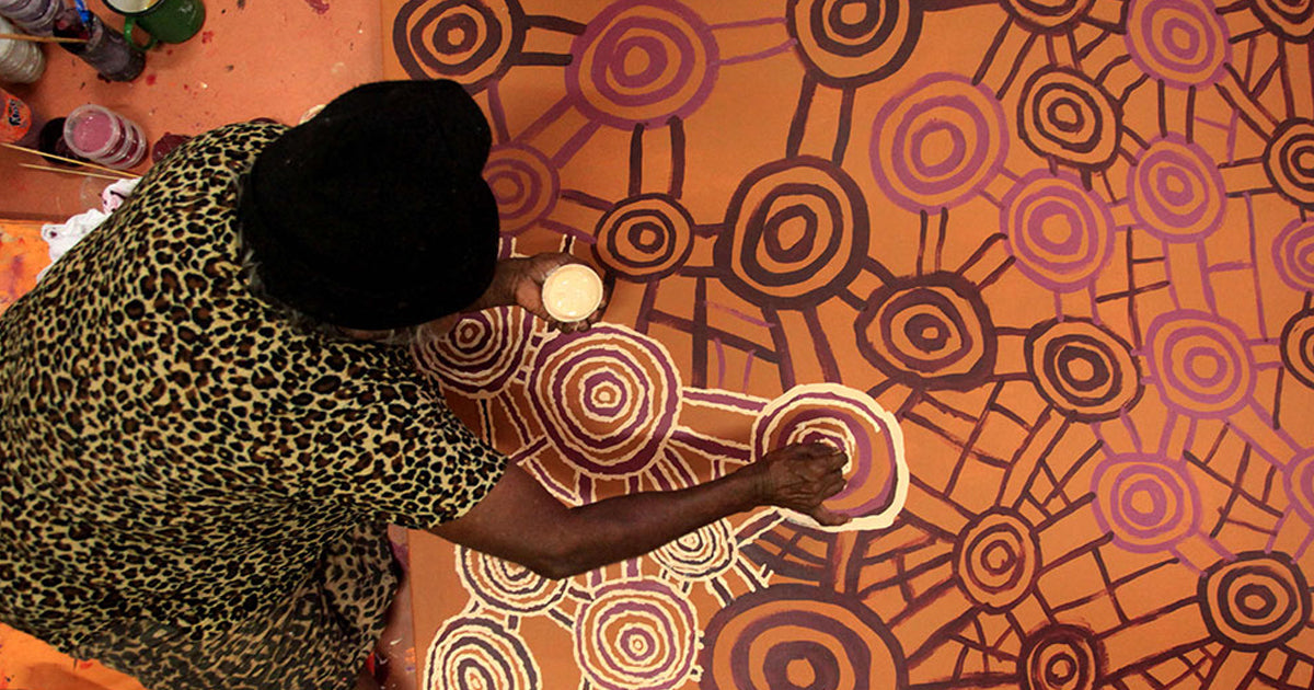 traditional aboriginal art, warlpiri artist, warlukurlangu, 