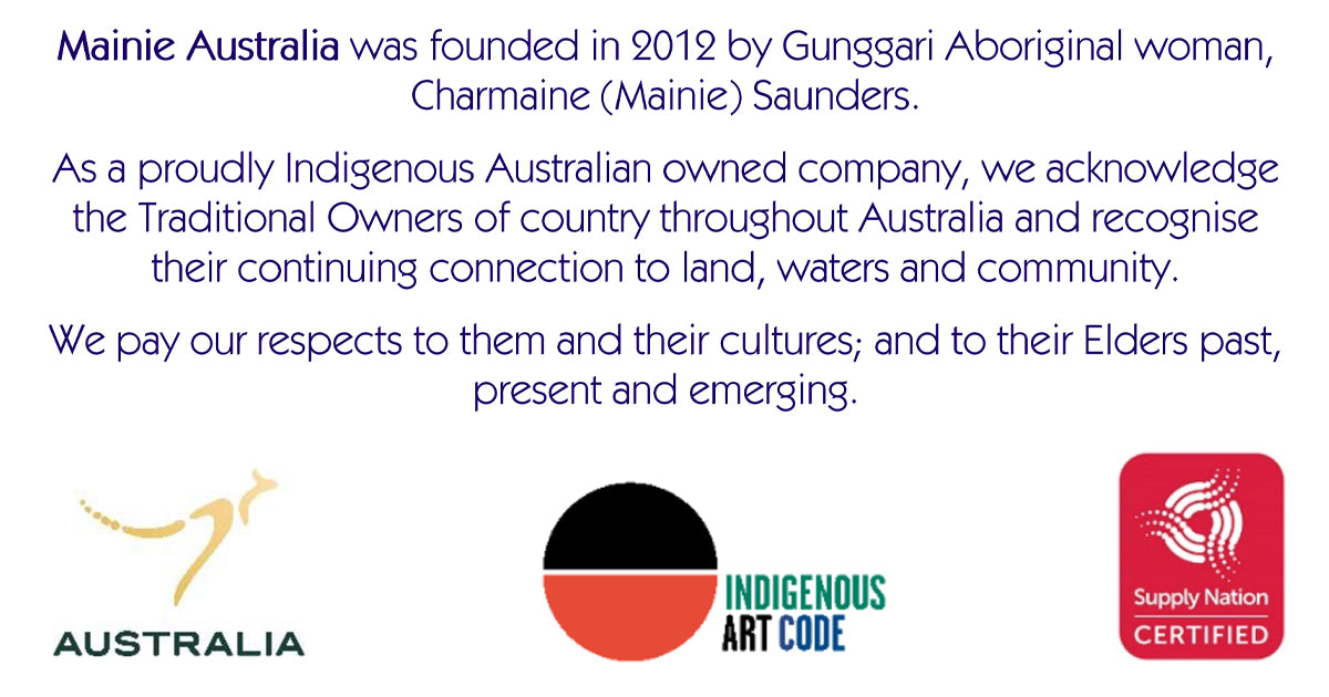 Mainie Australia, Supply Nation Indigenous Owned Business, Indigenous Art Code, Founded in Australia, 