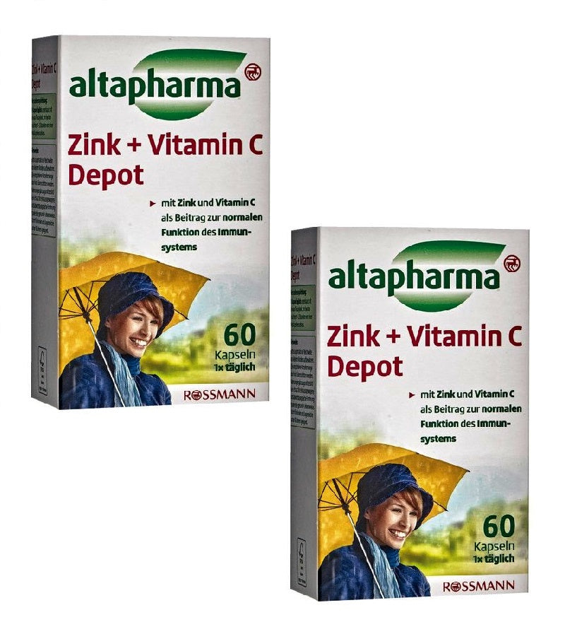 2xPack Altapharma Zinc+Vitamin C Depot Dietary Supplement 120 Capsules ...