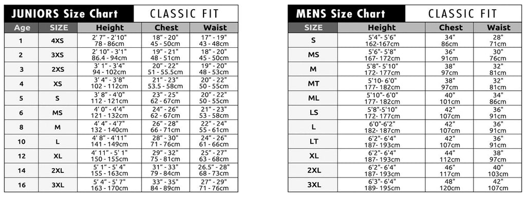 Size Guide – CoastalSurf