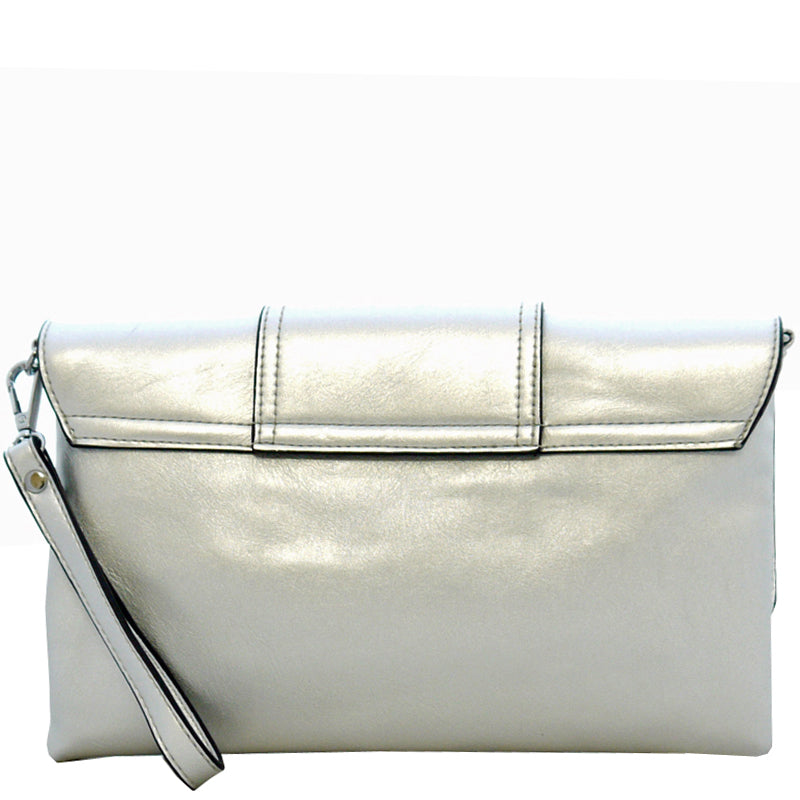 Your Bag Heaven Silver Clutch Bag Crossbody Shoulder Bag Wrist Bag