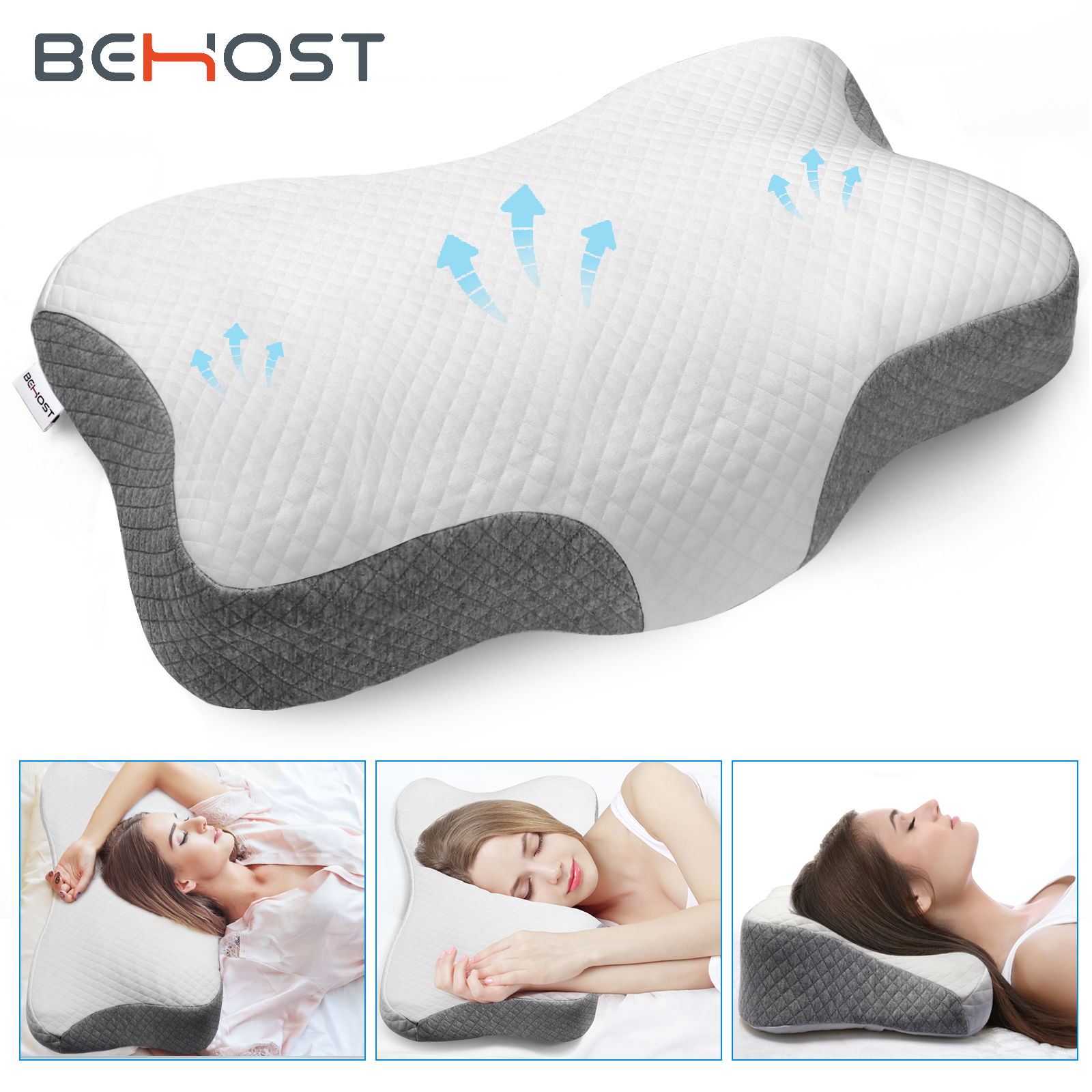 Ultra Pain Relief Cooling Pillow for Neck Support, Adjustable Cervical Pillow Cozy Sleeping, Odorless Ergonomic Contour Memory Foam Pillows