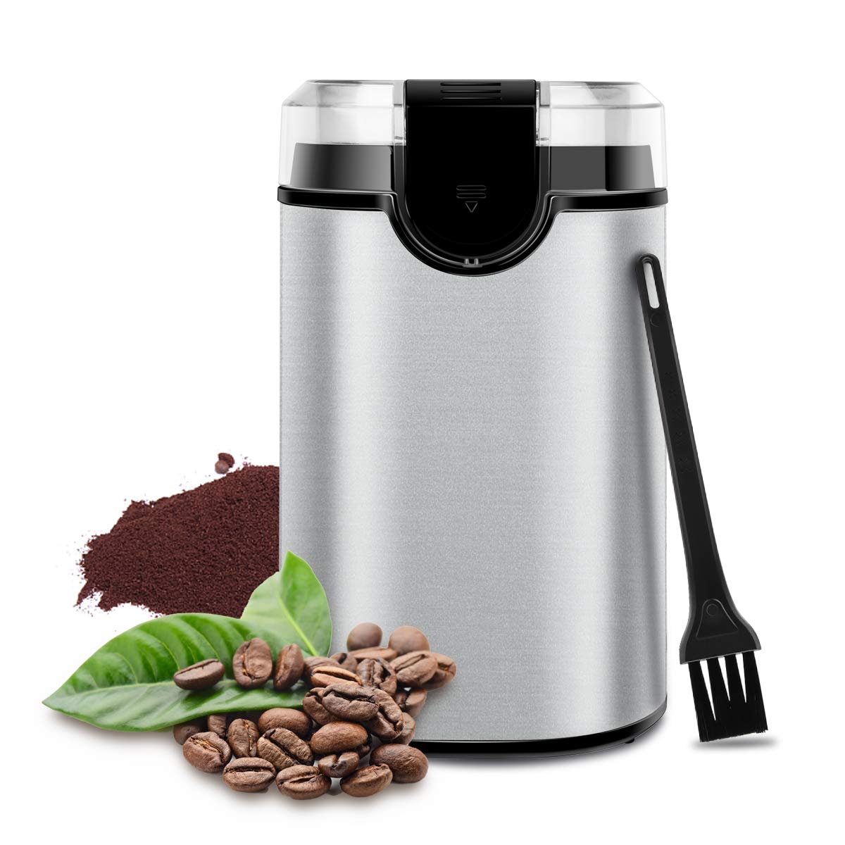 Telcuisine Coffee Bean Grinder, 200ml Small Coffee Grinder Electric  Espresso Grinder with 304 Stainless Steel Blades for Beans, Nuts, Herbs,  Grain and