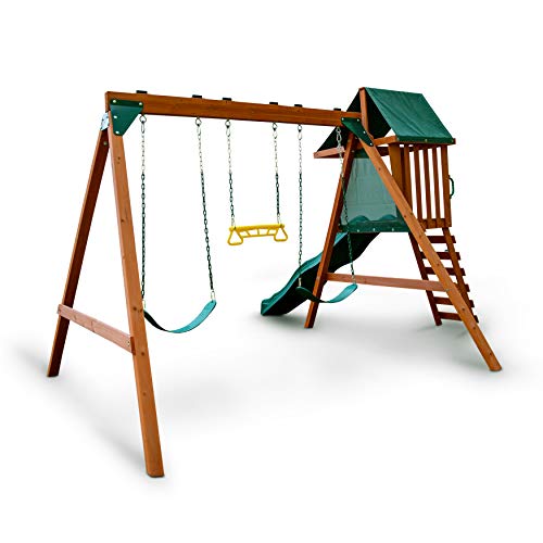 paradise peak wooden swing set