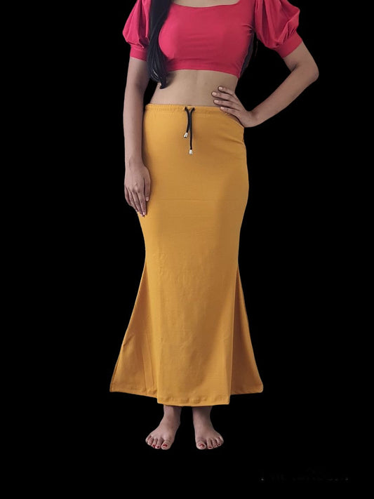 Yellow saree shape wear, Saree Petticoat, stretchable Shapewear