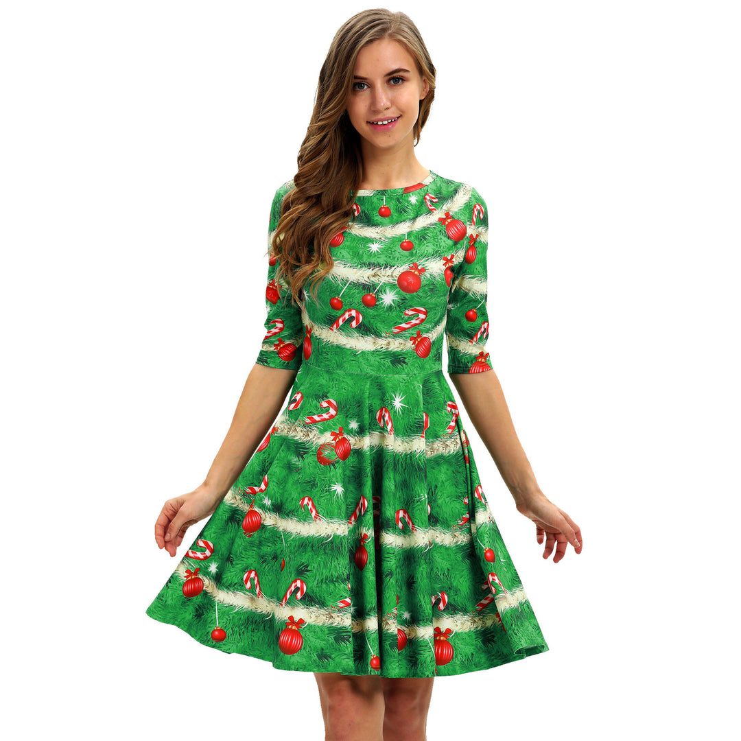 green christmas dress women